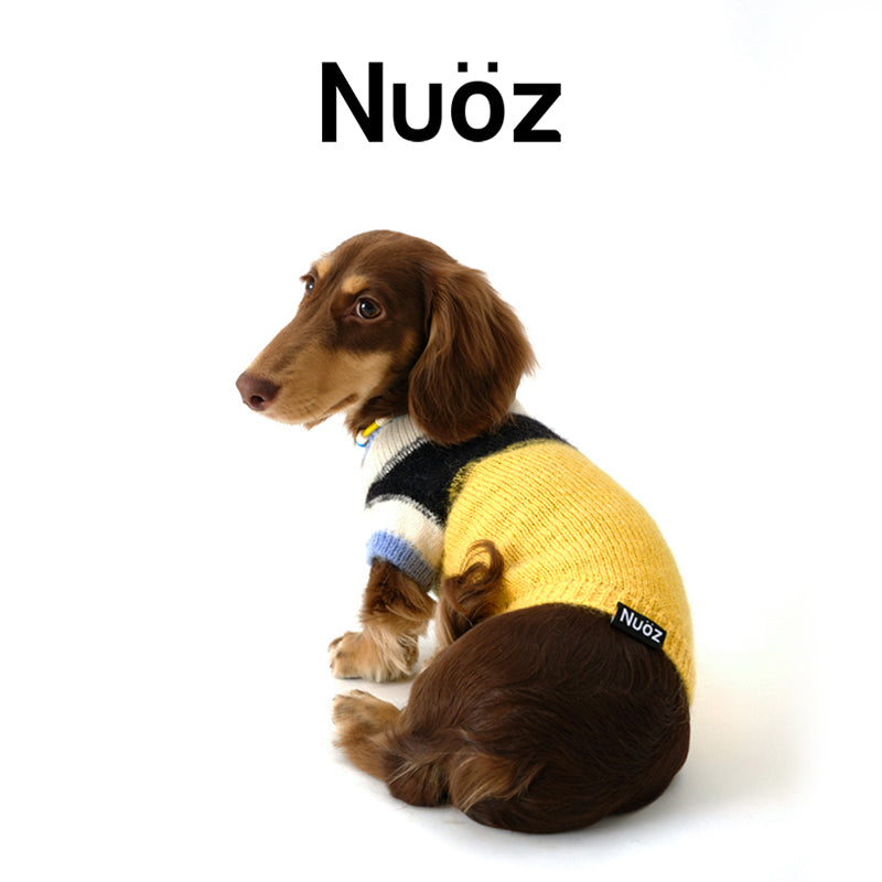 N series - Mohair yellow sleeved knitted jumper