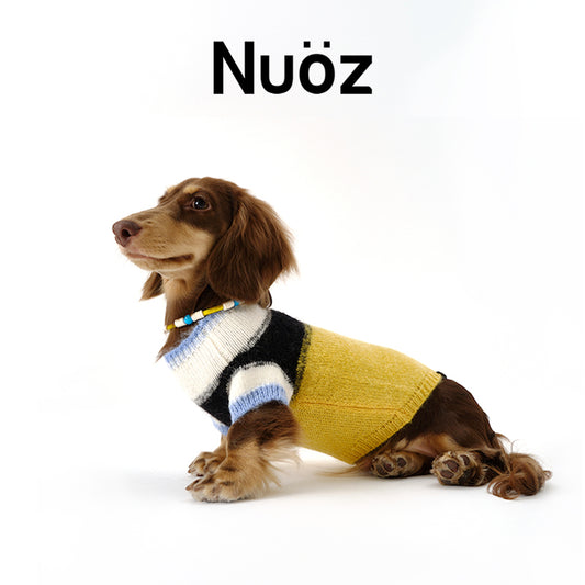 N series - Mohair yellow sleeved knitted jumper