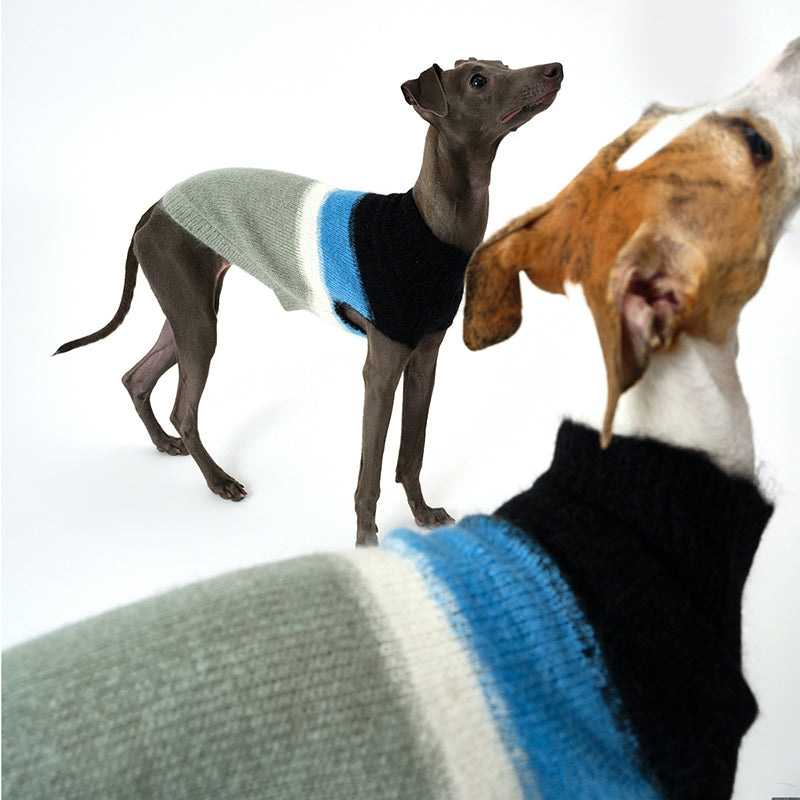 N series - Mohair blue sleeveless knitted jumper